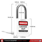 TRADESAFE Lockout Tagout Locks Set - 10 White Loto Locks, Keyed Different Lock Out Tag Out Padlocks, 2 Keys Per Lock, OSHA Compliant Lockout Locks
