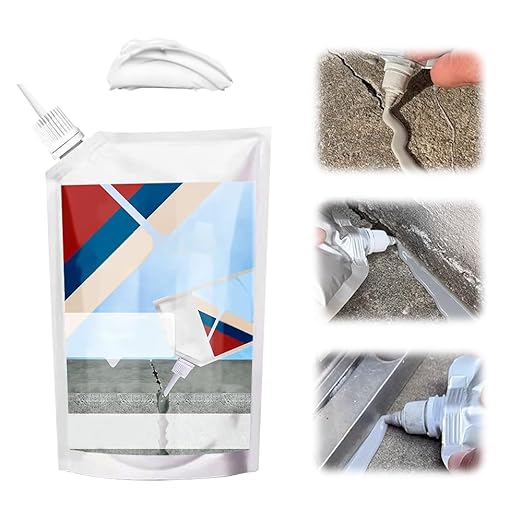 2026 New Concrete Crack Filler, Heavy-Duty Concrete Crack Repair Adhesive with Fill Tip– Quick-Drying Waterproof Sealer for Outdoor Concretes, Home Repairs, and Renovations (White, 500G)