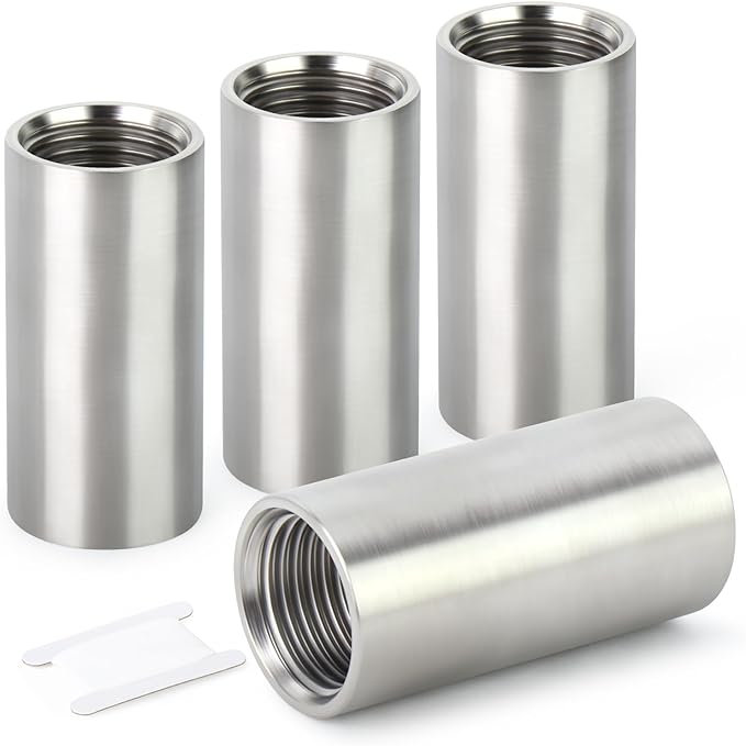 TAISHER 4PCS Stainless Steel Pipe Fittings, 1/2" NPT Female x 1/2" NPT Female Threaded, 2" Length Nipple Cast Pipe