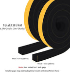 Closed Cell Window Insulation Weather Stripping, Insulation Tape for Door, Soundproof Door Weather Stripping, Adhesive Foam Gasket Tape, Anti-Bug, Weatherproof (1 in x 1 in x 13Ft)