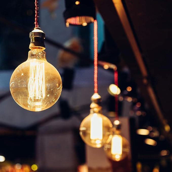 G25(G80) Globe Bulb Edison Light Bulbs, 60W Retro Incandescent Bulb, E26 Medium Base, 240 Lumens 2100K Warm White, Dimmable Home Light-4Pack