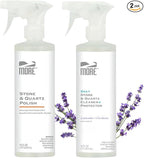 MORE - Twin Pack - Includes Stone & Quartz Cleaner + Polish - Granite, Quartz & Marble Cleaner & Polish - For Kitchen & Bathroom Countertops - Pack of 2 16oz Sprays - Lavender Verbena