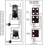 LONG TERM KST200&203 Electric Water Heater Thermostat kit for Double Element Heater, Includes 1x Upper Thermostat and 1x Lower Thermostat, Fit for Most Electric Water Heaters