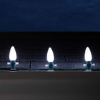 Wintergreen Lighting OptiCore C9 LED Christmas Light Bulbs - 25 Pack Heavy Duty Premium Outdoor Christmas Lights, E17 Base (Cool White Smooth)
