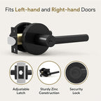 Mega Handles Ronn Entrance Entry Lever Door Handle Heavy Duty Round Locking Lever Set for Left or Right-Handed Doors, Interior/Exterior Door Levers - Matte Black