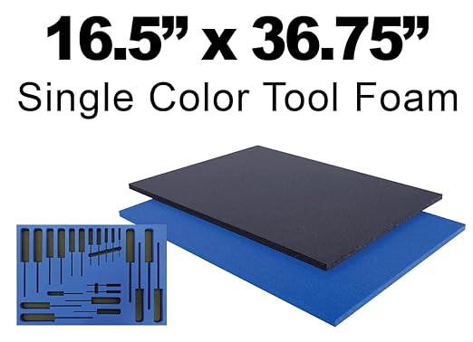 5S LEAN TOOL BOX FOAM ORGANIZERS 1/2 INCH THICK (1 PIECE) (16.5"x36.75", Black)