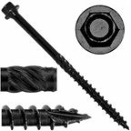 #14 X 4 Heavy Duty Black Timber/Log/Landscaping Wood Screws - Exterior Coated Heavy Duty Screws (50 Count Screw Count - Heavy Duty Black Log Wood Screws)