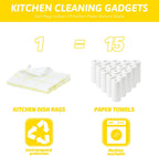 Nialnant 8 Pack Dish Cloths for Washing Dishes, 100% Cotton Reusable Cleaning Rag, Quick Drying Dish Towels for Kitchen,12x12 Inches,Yellow