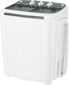 INTERGREAT Portable Washing Machine with Longer Hose, Twin Tub Washer Mini Compact Laundry Machine with Drain Pump, 16lbs Portable Washer Dryer Combo for Dorms, Apartments, Grey