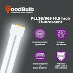 GoodBulb PLL36/865 36W 16.5" Twin Tube Compact Fluorescent Light Bulb 4-pin 2G11 Base 6500K Full Spectrum 2400 Lumen 36000 Hour Long Life Biax Pack of 10