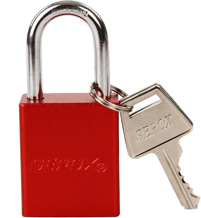 SEPOX® Ultra-Durable Anti-Rust Outdoor Padlock - Red Aluminum 38mm 1-1/2" with Long Shackle & 3 Big Keys Ideal for Gate, Storage, Locker, Fence & Lock-Out, High Security