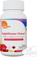 Zahler HeightFactor Chewable Tablets - Natural Kids Height Growth Supplement for Children Age 4+ Doctor Formulated Height Increase Maximizer to Grow Taller - Natural Growth Support Formula, 60 Count