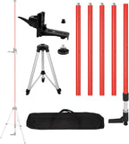 12 Ft./3.7M Professional Lasers Level Pole with Tripod, Adjustable Telescoping Pole for Leveling Tools, Multi-functional Fine-tuning Bracket with 1/4” and 5/8” Thread Adapters, Includes Carrying Bag