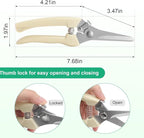 Premium garden shears, meperez pruning scissors gardening tools, pruners for flower, bushes, rose and fruit tree, use for florist, yard and orchard the plant clippers, sharp white steel anvil snips, 2