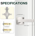 GOBEKOR 2 Pack Brushed Nickel Interior Door Handles Passage for Hallway Closet Lever Door Handles Square Door Levers Keyless Straight Door Lock