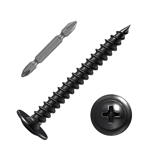 (60 pcs) Wensilon #10×3" Black Phillips Truss Head Wood Screws Quick Metal Self Tapping