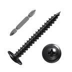 (100 pcs)#8×2" Black Truss Head Wood Screws Quick Metal Self Tapping Zinc Oxide