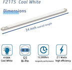 6pack F21T5/841 34 inch Cool White Fluorescent Light Bulb, 21Watt 4100K Neutral White Light T5 Type Tube, High Brightness 1780 Lumen
