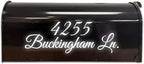 VWAQ Mailbox Decals Set of 2 - Insert Street Name & Address House Numbers For Outside Custom Lettering Personalized Address Labels Stickers - CMB7 (Reflective White, 19"W X 6.5"H)