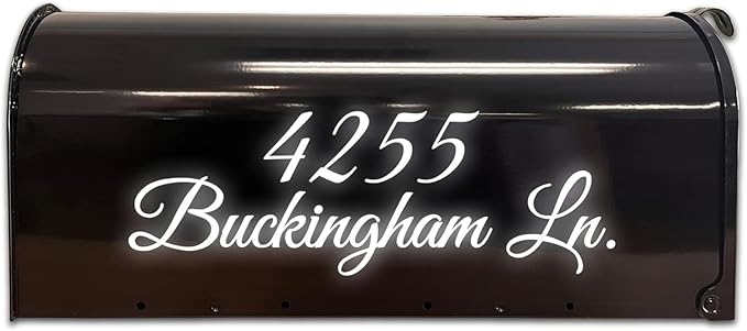 VWAQ Mailbox Decals Set of 2 - Insert Street Name & Address House Numbers For Outside Custom Lettering Personalized Address Labels Stickers - CMB7 (Reflective White, 12"W X 4"H)
