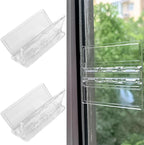 Sliding Door Lock Window Locks - 4-Pack, Childproof Sliding Glass Door Stopper, Home Security Door Lock、Patio Door Lock for Child Proof (Clear-4 Pack)