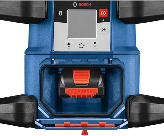 BOSCH GRL4000-80CH REVOLVE 18V Connected Self-Leveling Horizontal Rotary Laser Kit, Includes CORE18V 4 Ah Battery & Charger, Receiver, Battery Adapter, 4 D Batteries, 2 AA Batteries, & Carrying Case