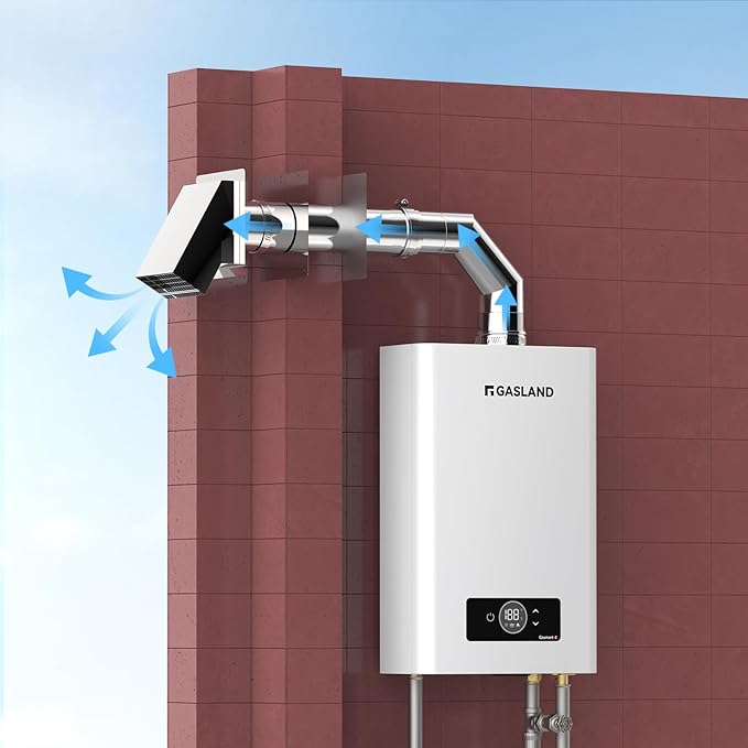 GASLAND 3" Stainless Steel Vent Pipe Kit for Gas Tankless Water Heaters, Includes 3" Termination Hood,3" x 90 Degree Elbow, 3"x 1' Vent Pipe,3" x 1.5' Vent Pipe and 3" Wall Thimble