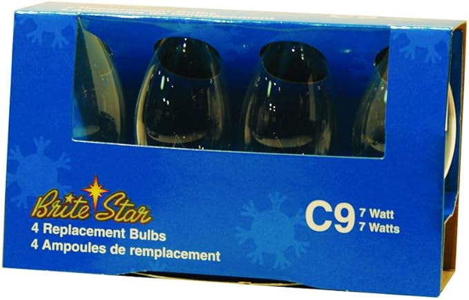 Brite Star 4Ct C9 Replacement Bulbs, Clear