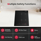 GASLAND Induction Cooktop 2 Burner, 3500W Built-in Induction Stovetop with Booster and Timer, 240V Electric Stove, 9 Power Levels, Slide Touch Control, Child Safety Lock