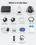 《80FT Night Vision & 122° Wide Angle》Outdoor Wired Security Camera System,CCTV Cameras Outside, Home Video Surveillance Systems, Surveillance DVR Kits