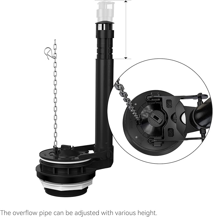 R&T 3-Inch Toilet Flapper Valve Adjustable Flush Volume Toilet Repair Kit for 2-piece Toilet A21026