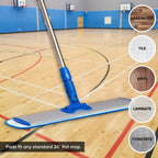 Microfiber Wholesale 24 inch Microfiber Mop Pads - Machine Washable, Reusable, Refills & Replacement Wet Mop Heads Compatible with Any Microfiber Flat Mop System (18 Pack)