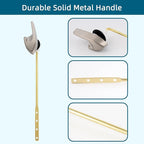 Universal Metal Front Mount Toilet Handle Replacement Kit Compatible with Kohler Toilet Tank Parts, Toilet Flush Lever Handle with Flapper Chains, Brushed Nickel
