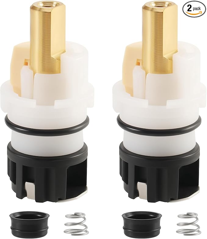 2 Pack RP25513 Faucet Stem Replacement for Delta Two Handle Faucet Repair Kit, Premium Faucet Cartridge Parts with RP4993 Rubber Seat and Spring