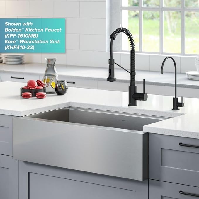 KRAUS Purita 100% Lead-Free Kitchen Water Filter Faucet in Matte Black, FF-100MB