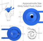 2-Pack Universal 2" Toilet Flapper Replacement Kit - Durable Rubber & Stainless Steel Chain (Blue)