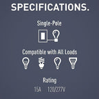 Legrand radiant TM870WCC10 15 Amp Rocker Wall Switch, Single Pole Decorator Light Switches, White (1 Count)