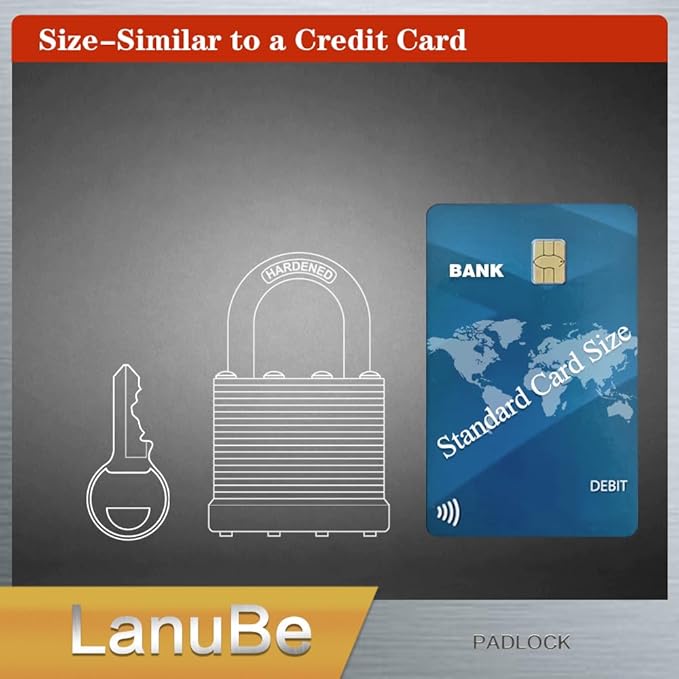 LanuBe Lock Laminated keyed Padlock (1-9/16", 40mm), keyed Alike Locks, Normal Shackle,Marked Orange Plastic Hoop, Pack of 120