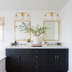 Gold Bathroom Vanity Light 3-Lights Bathroom Light Fixtures Over Mirror with Clear Glass Shade 22.4 inch Wall Sconce Lighting Bath(Exclude E26 Bulb)