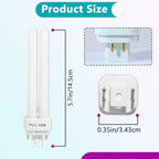 8PCS FDS18E35/4 CFL Light Bulbs Fits for Panasonic Fixtures,3500K 18W 4 Pin G24q-2 Base Plug-in Compact Fluorescent Lamp