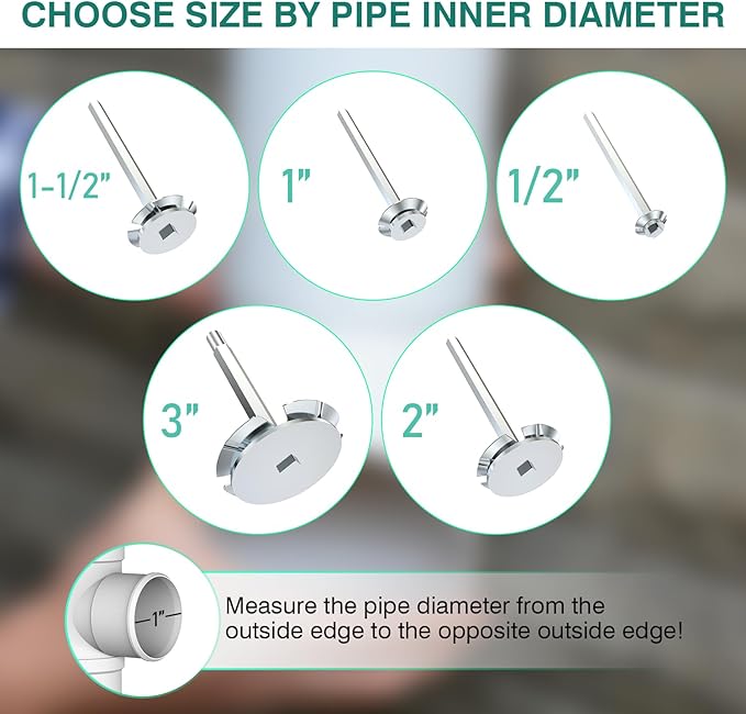 TVIOX PVC Fitting Saver, 5Pcs Pipe Reamer Tool for Removing SCH 40 from Hub, 1-1/2 In, 1/2 Inch, 1 Inch, 2 In, 3 In Head, Bit Socket Saver Set for PVC Plumbing, Fits 1/2" Variable Speed Power Drill