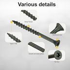 Wood Screws #10 x 2-1/2’’, T25 Star Torx Drive Flat Head Deck Screws, Green, 79Pcs (1lb)