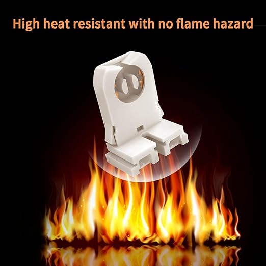 JESLED Non Shunted LED Tombstones - (Pack of 8) T8 Lamp Holder, UL Turn Type Tombstone Lampholder for T10 T12 LED Fluorescent Tube Replacement, Medium Bi-pin G13 Socket for Programmed Start Ballasts