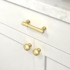 TA010 10 Pack Brushed Gold Cabinet Pulls 3 Inch(76mm) Kitchen Cabinet Handles Cabinet Hardware for Drawer Pulls