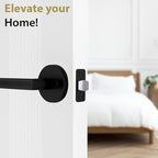 Mega Handles Ronn Privacy Lever & Lock Door Handle Set for Hallway, Closet and Bathroom, Keyless Lock, Heavy Duty Door Levers, Fits All Standard Door Sizes, Screws Included - Charcoal (1 Pack)