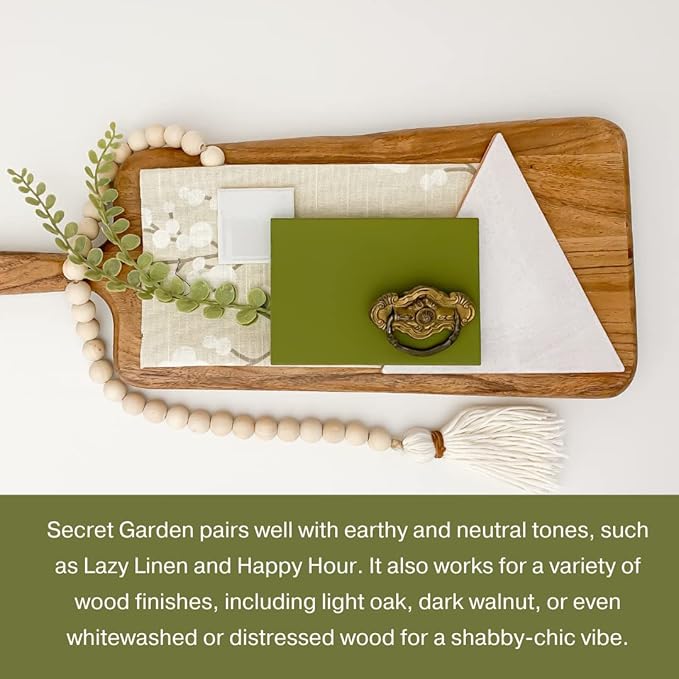 Country Chic All-in-One Chalk Paint for Furniture, Cabinets, Home Decor, Eco-Friendly, Matte Finish, Built-In Primer & Top Coat for Wood, Metal - Secret Garden (Green) - 4 oz (118 ml)