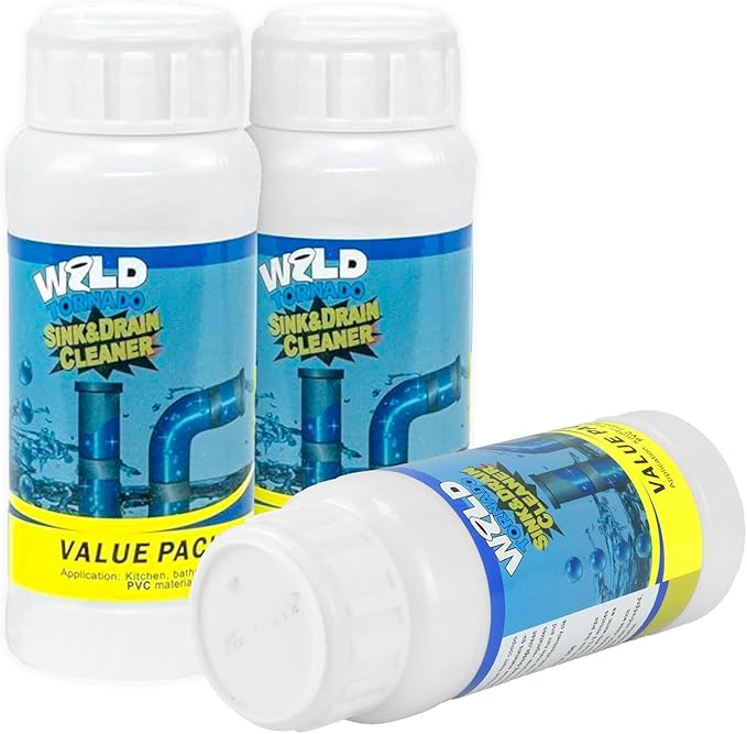 Wild Tornado Sink and Drain Cleaner,The Pipe Dredge Quick Unclog For Kitchen Toilet Sink Drain Quick Cleaning Tool.（3pcs）