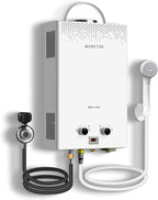 Tankless Water Heater, VANSTON Propane Water Heater Outdoor, 2.11GPM Portable Water Heaters, Instant Hot Water Heaters, Overheat Protection, Easy Installation, Lightweight with Handle for RV, Camping