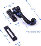 Renovators Supply Manufacturing Black Wrought Iron Window Sash Lock 3.75 in Window Locks with Mounting Hardware Pack of 3