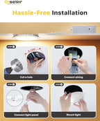 Ensenior 16 Pack 4 Inch LED Recessed Ceiling Light, Dimmable, 3000K-5000K 3CCT, 750LM 9W 120V, High Brightness Canless Wafer Downlight - ETL&FCC&IC